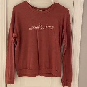 Very comfortable size small sweater. Fits more like a long sleeve T-shirt.